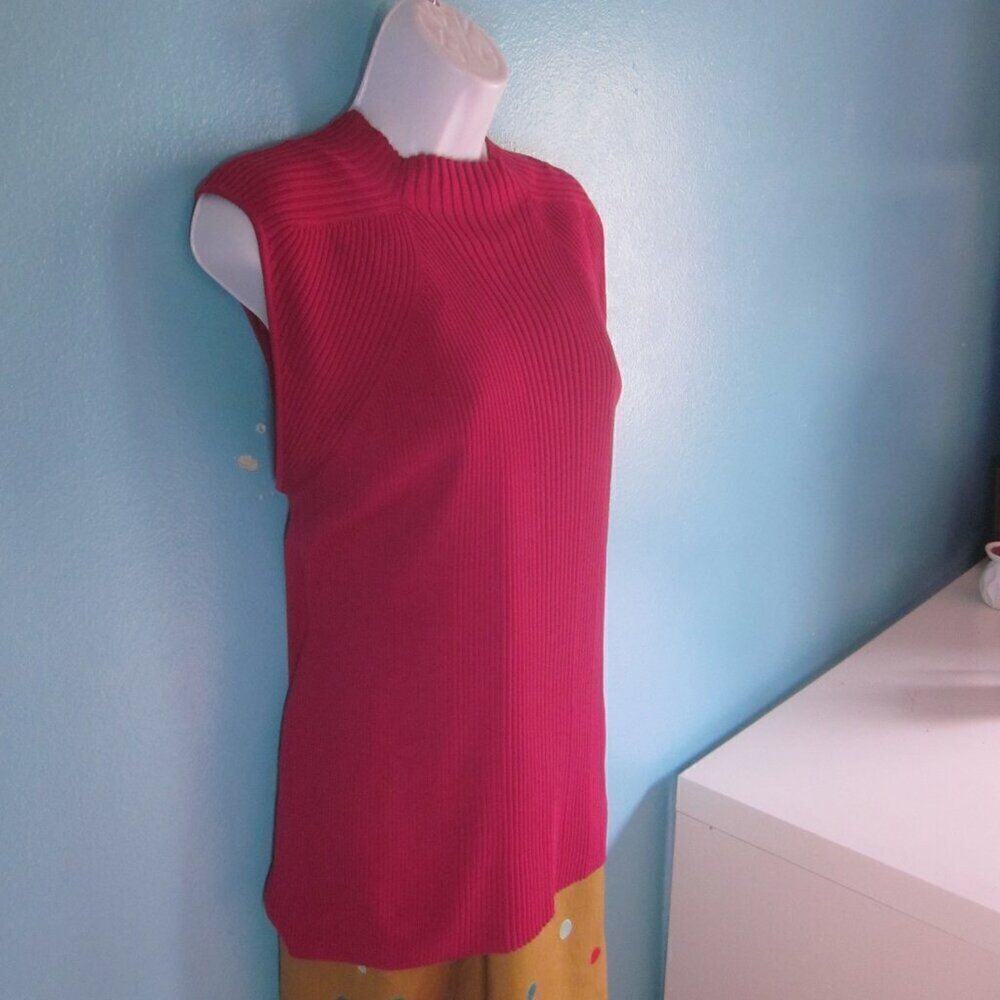 Bianca Vintage Pink Ribbed Pullover Sleeveless Sweater Womens Size XL Marked 46